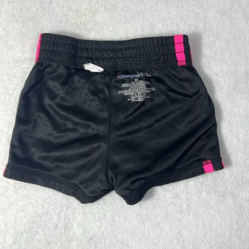 Girls Champion Black/Pink Athletic Shorts 0531K